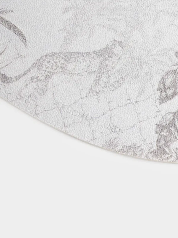 Салфетка под приборы, 37х45 см, ПВХ, фигурная, светло-серая, Джунгли, Rock print, image-3