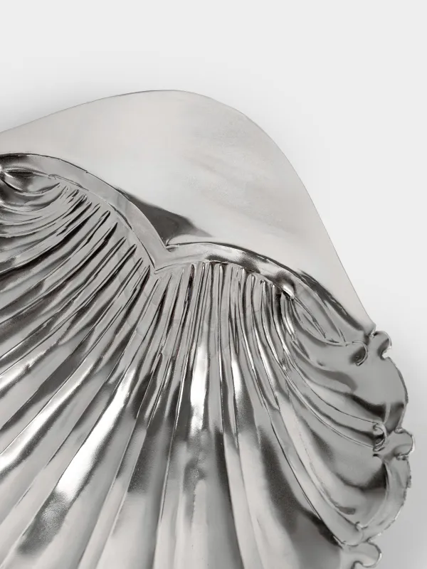 Блюдо декоративное, 15х15 см, металл, серебристое, Ракушка, Shallow, image-2