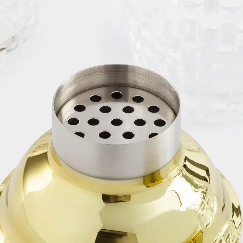 Набор для коктейлей, 2 перс, 3 пр, шейкер/стаканы, стекло Р/сталь, золотистый, Mosaic gold, image-5