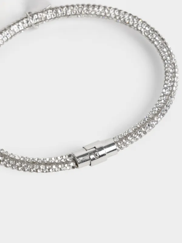 Ошейник для животных, 27 см, декоративный, металл/стразы, серебристый, Рыбка, Crystal pet, image-2