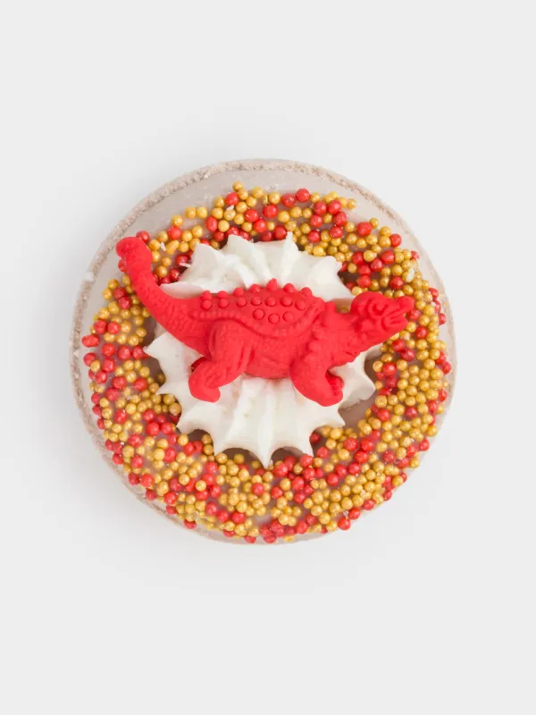 Бомбочка для ванны, 130 гр, с игрушкой, бежевая, Апельсин, Динозавр, Dino, image-0