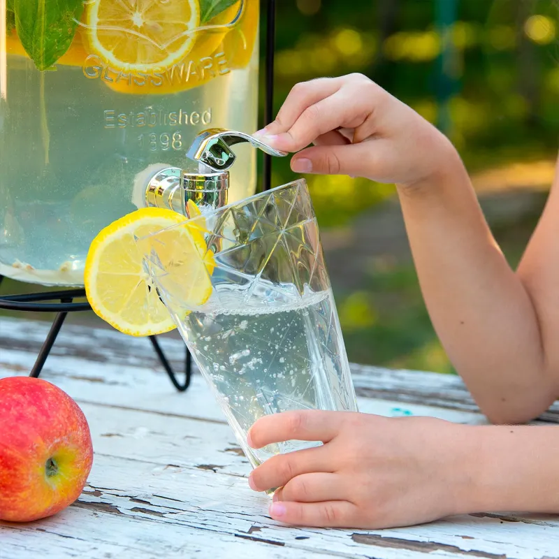 Диспенсер для напитков, 4 л, на подставке, стекло Р/металл, черный, Berry, image-2