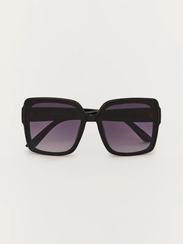 Очки солнцезащитные, пластик, квадратные, черные, Nifty, image-0