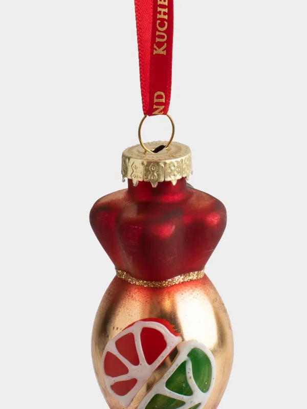 Игрушка елочная, 8 см, стекло, с блестками, красная, Конфета, Figure christmas, image-2