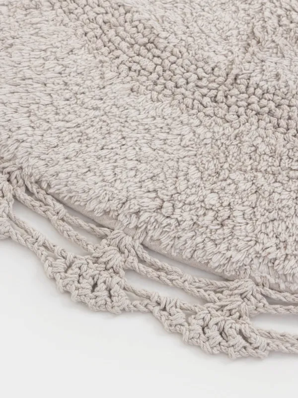 Коврик, 60x100 см, овальный, хлопок, бежевый, Кружево, Knit, image-2