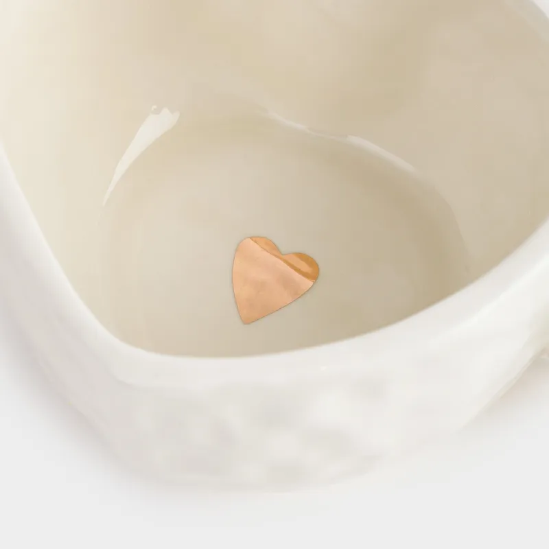 Кружка, 500 мл, керамика, молочно-золотистая, Сердце, Crumple amour, image-5