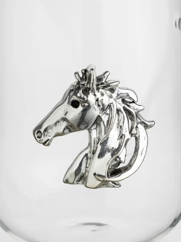 Кружка, 580 мл, стекло Б/металл, Серебристая лошадь, Lux elements, image-3
