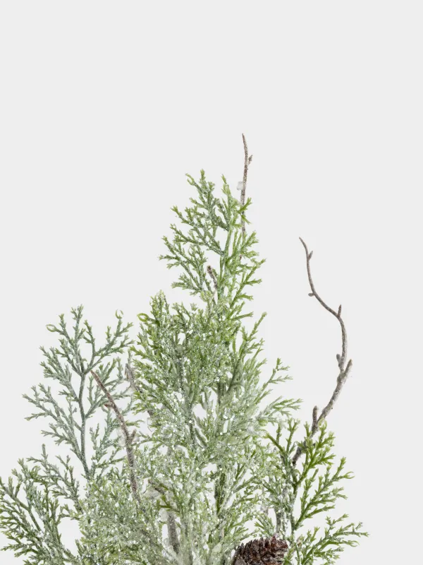 Ветка декоративная, 83 см, пластик/полиэстер, Серебристые ветви с шишками, Conifer decor, image-4