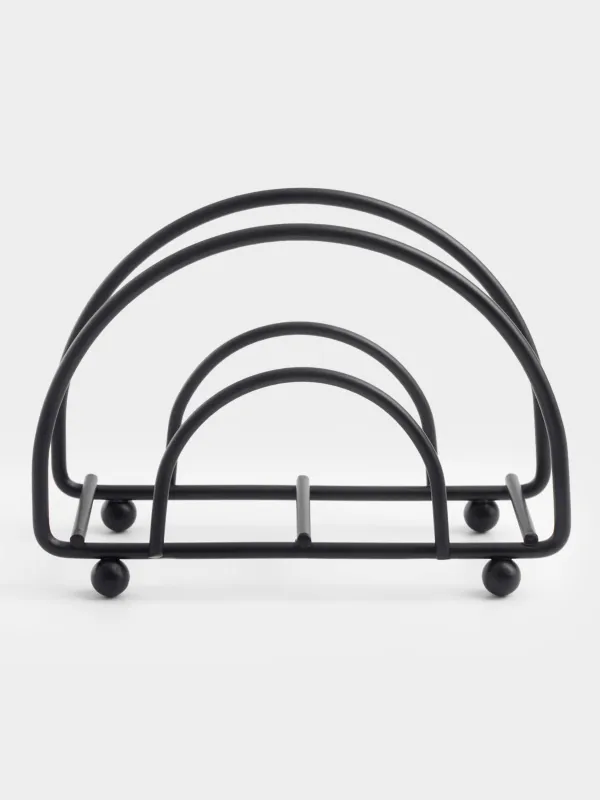 Салфетница, 10 см, металл, черная, Twist black, image-0