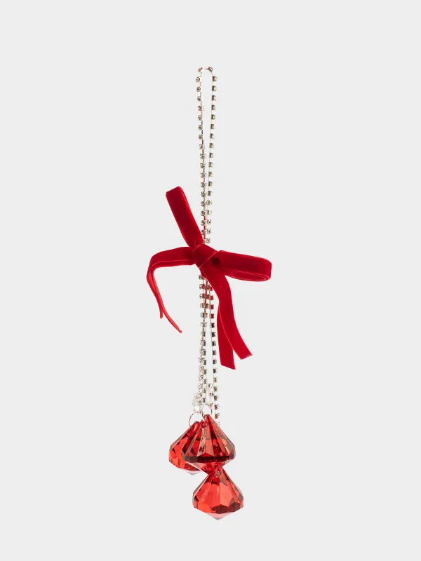 Игрушка елочная, 3 см, акрил, красная, Кристаллы, Ice crystal, image-2