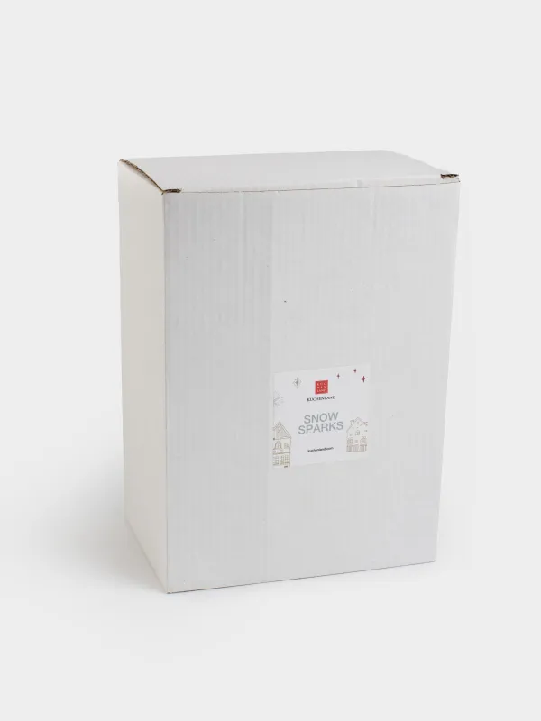 Статуэтка с подсветкой, 14х18 см, стекло, шампань, Домик, Snow sparks, image-6