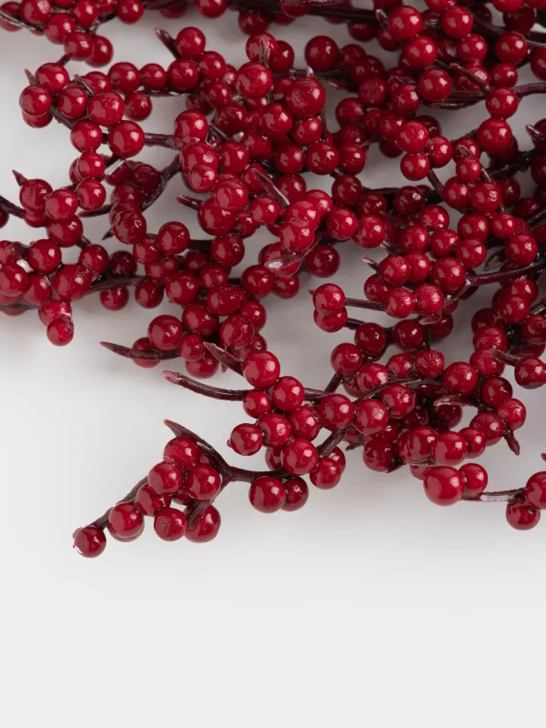 Венок декоративный, 44 см, Красные ягоды, Red berry, image-2