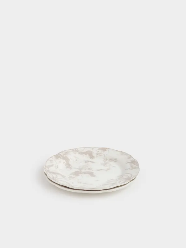 Тарелка закусочная, 19 см, 2 шт, фарфор P, бело-бежевая, Джунгли, Tropical, image-2