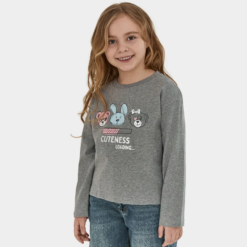 Лонгслив детский, серый, Uliana