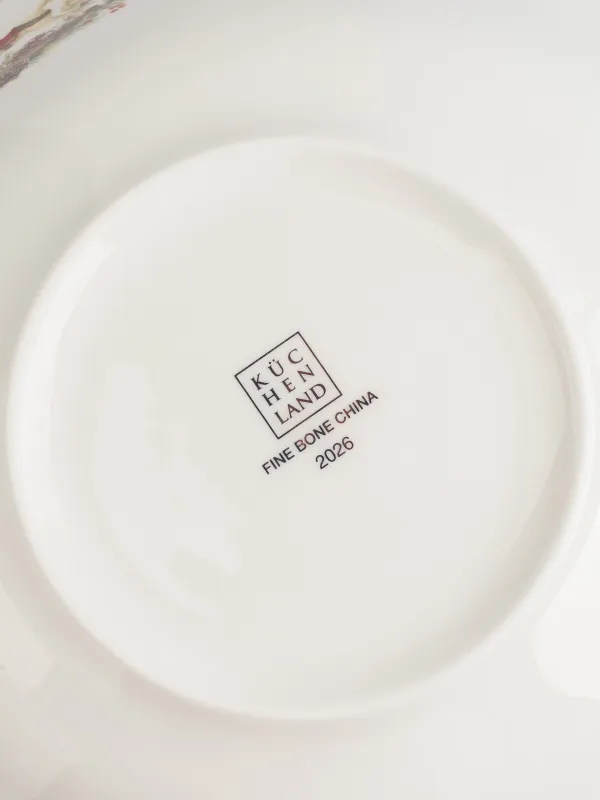 Салатник, 23х6 см, 1,3 л, фарфор F, белый, Лошадка и еловые ветви, Christmas miracle classic, image-4