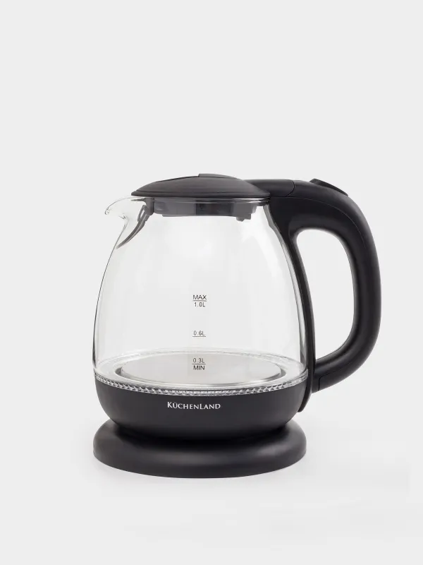 Чайник электрический, 1 л, 900-1100 Вт, с подсветкой, Progress plus, image-0