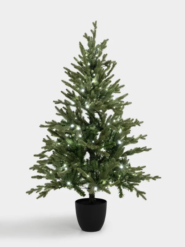 Ель искусственная, 1,5 м, с подсветкой, в горшке, пластик, Conifer decor, image-0