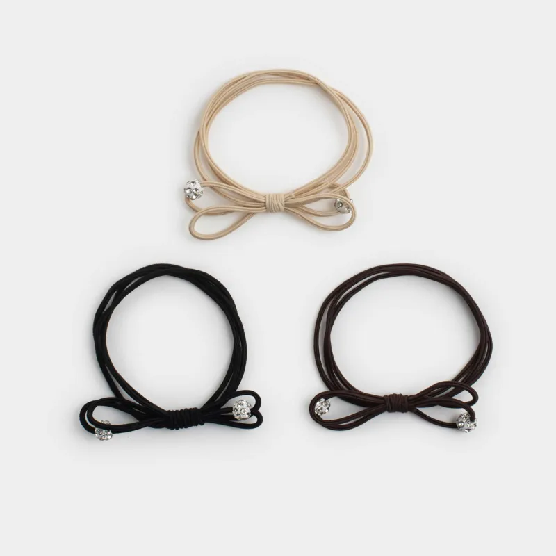 Резинка для волос, 5 см, 3 шт, полиэстер/пластик, цветная, Узел, Gracile