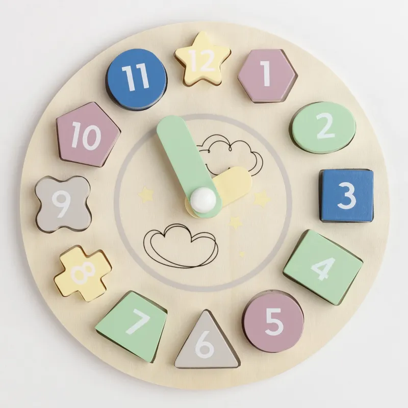 Игрушка-сортер, 22 см, развивающая, дерево, Часы, Kiddy, image-0