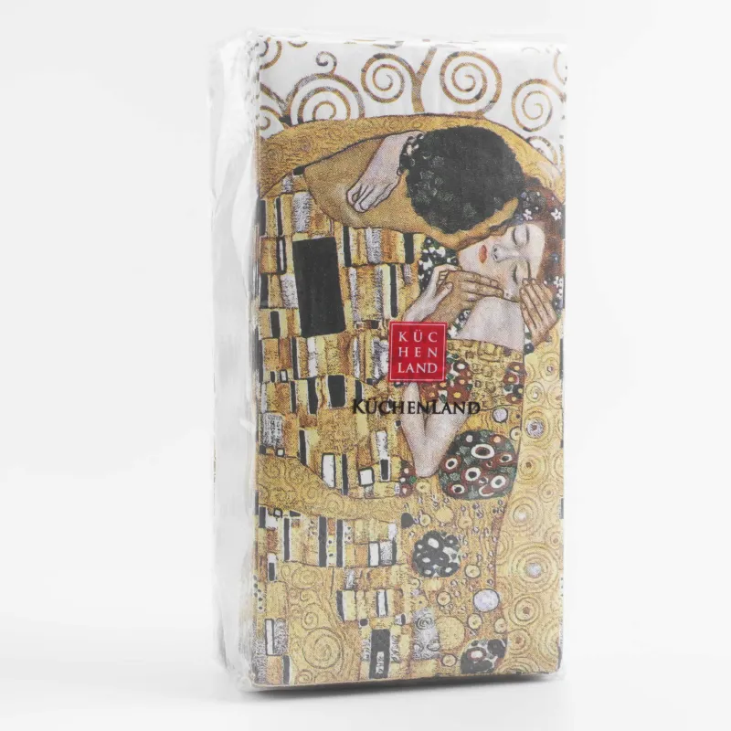 Салфетки бумажные, 33х33 см, 20 шт, прямоугольные, Поцелуй, Климт, Art поцелуй, image-4