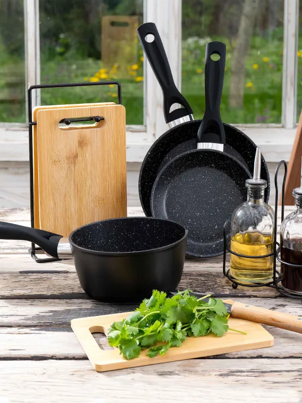 Доска разделочная, 22x14 см, 4 шт, на подставке, бамбук/сталь, прямоугольная, Bamboo, image-11