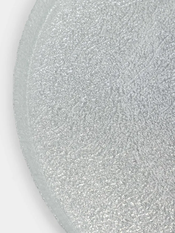 Тарелка обеденная, 28 см, стекло Р, серебристая, Cracle, image-3