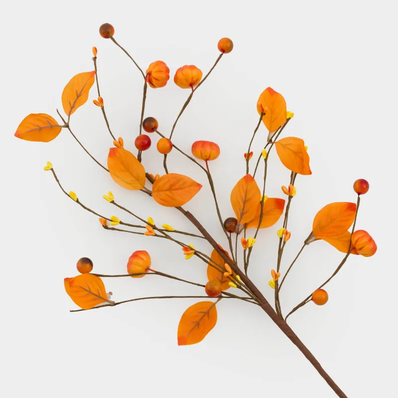 Ветка декоративная, 64 см, пенопласт/полиэстер, Тыквы и ягоды, Forest symphony decor, image-2