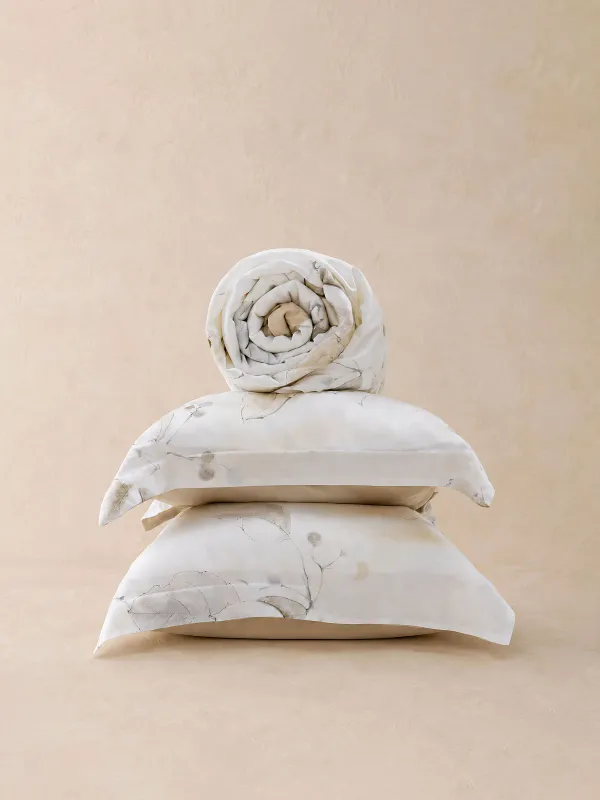 Постельное белье, евро, тенсель, Цветы с ягодами, Tencel, image-4