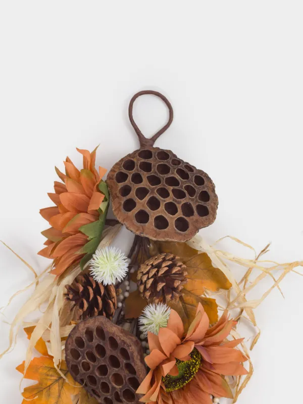 Композиция декоративная, 56 см, пенопласт/пластик, Лотос с подсолнухами, Nelumbo decor, image-1