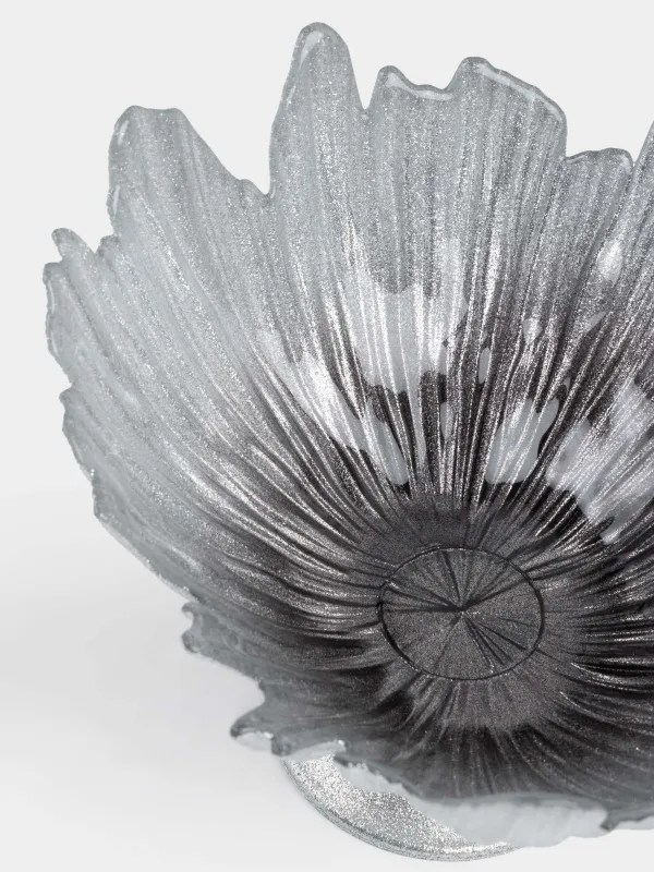 Ваза для фруктов, 26х17 см, на ножке, стекло Р, серебристо-серый градиент, Verge gradient, image-4