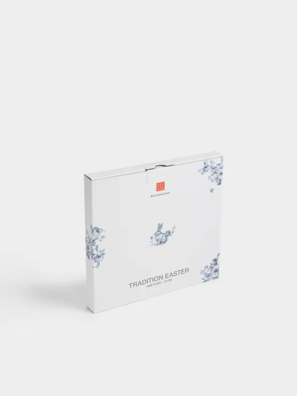 Тарелка закусочная, 20 см, фарфор F, белая, с золотистым кантом, Кролик гжель, Tradition Easter, image-5