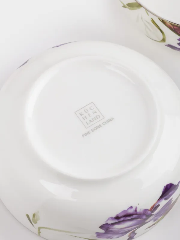 Салатник, 15x6 см, 680 мл, 2 шт, фарфор F, с серебристым кантом, Ирис, Antarctica Flowers, image-4