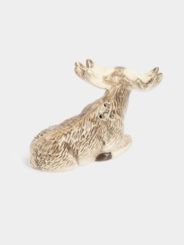 Емкость для соли или перца, 7 см, керамика, молочно-коричневая, Лось, Moose story, image-2