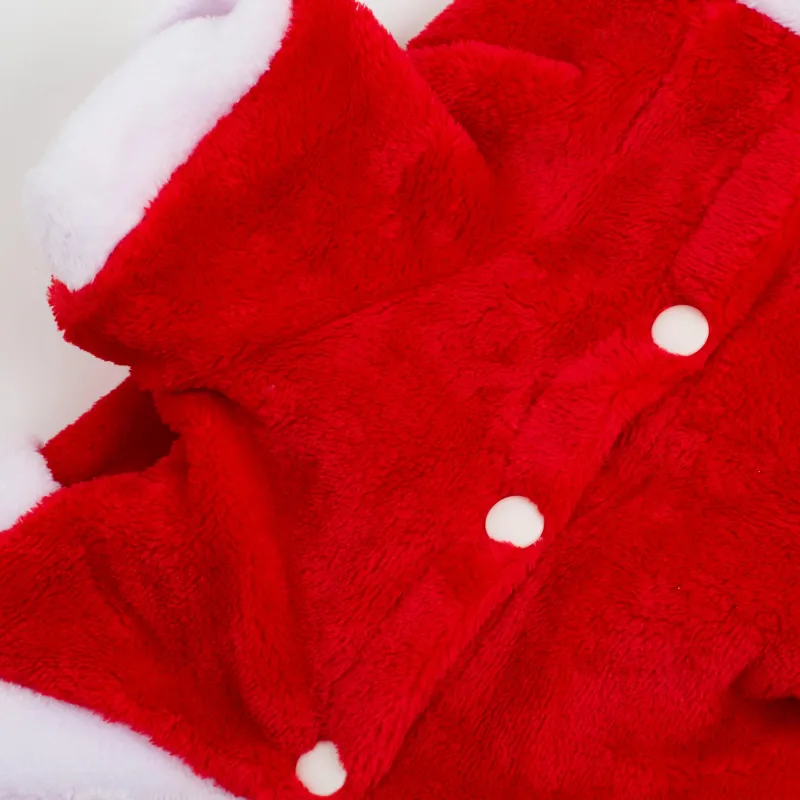 Костюм для животных, карнавальный, полиэстер, красный, Санта, Christmas pet, image-2