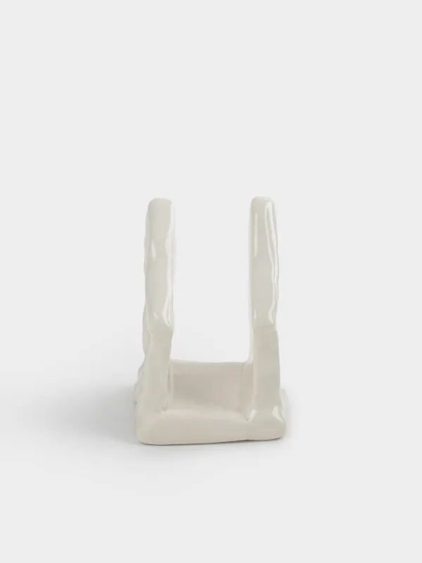 Салфетница, 8 см, керамика D, молочная, Дом, Snow sparks, image-2