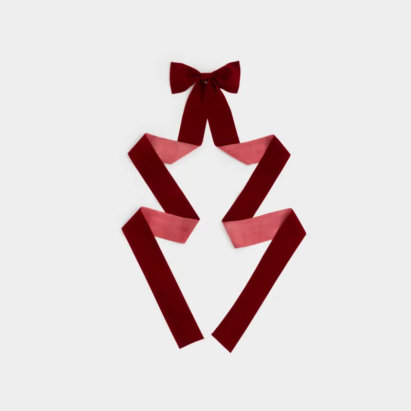 Украшение декоративное, 55x200 см, полиэстер, красное, Бант, Bow velvet