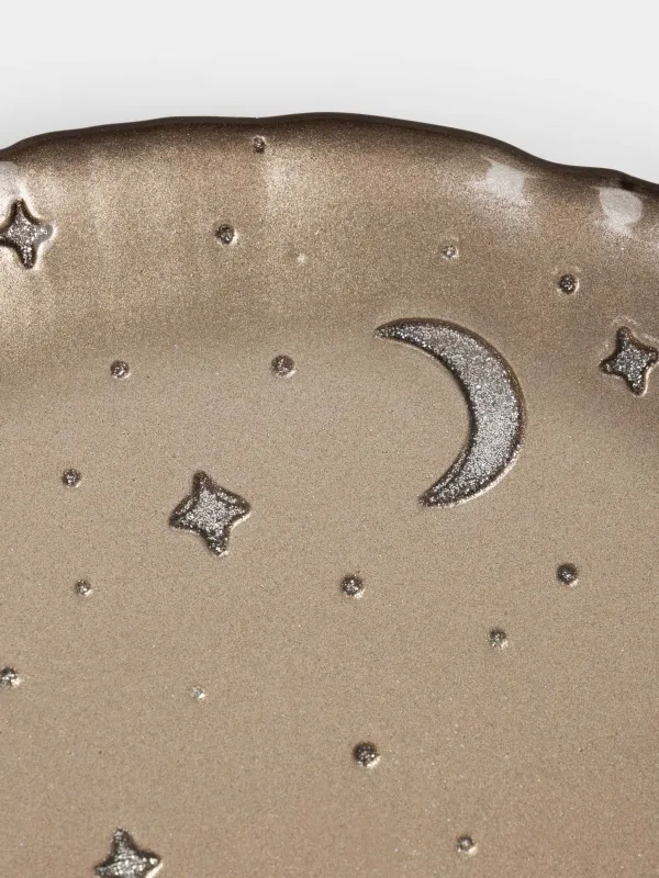 Блюдо, 27х2 см, стекло, молочно-бронзовое, Олени в лесу, Brumal, image-4