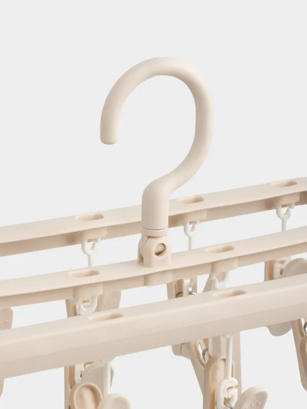 Сушилка для носков и нижнего белья, 18 прищепок, подвесная, пластик, бежевая, Compact, image-2