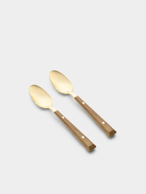 Ложка столовая, 2 шт, сталь/пластик, золотисто-коричневая, Colombo gold, image-1