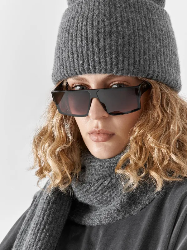 Шарф женский, 215х40 см, акрил/полиэстер, серый, Knitting fuzz, image-7