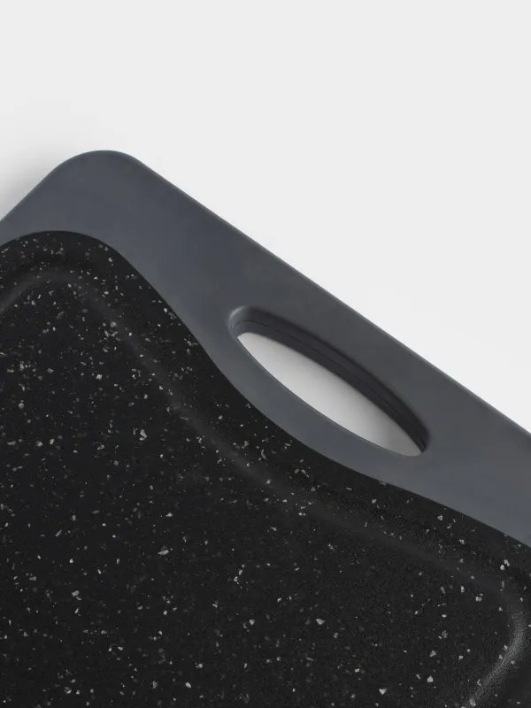 Доска разделочная, 29х20 см, двусторонняя, бамбук/пластик, черная, Marble bamboo, image-7