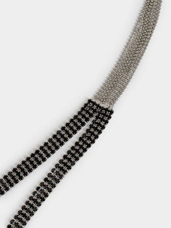 Колье, 65 см, металл/стразы, черное, Кристаллы, Jewelry black, image-3