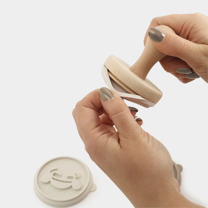 Штамп для выпечки, 4 шт, силикон/дерево, серый/коричневый/молочный, Эмоджи, Bakery emotional, image-4