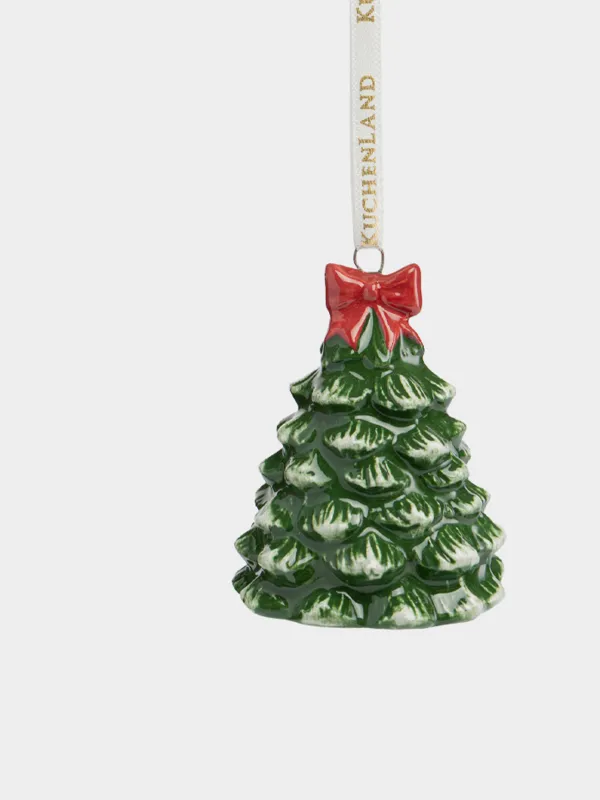 Игрушка елочная, 6 см, Елка с бантом, Figure christmas, image-1