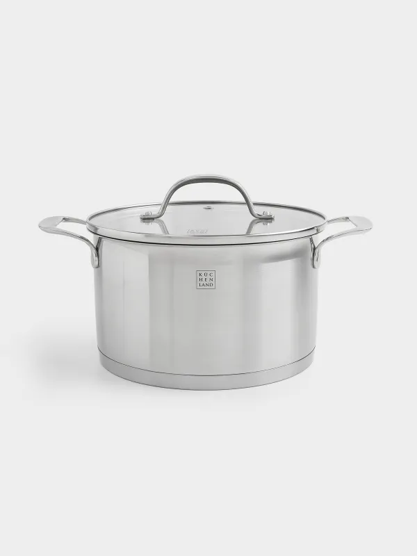 Набор посуды, 3 пр, сталь/стекло Б, Small, Silver Stone, image-1