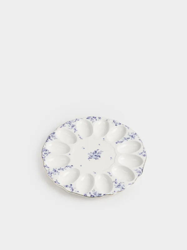 Блюдо пасхальное, 28 см, 12 отд, фарфор F, с золотистым кантом, Цветы гжель, Tradition Easter, image-2