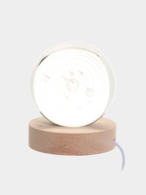Светильник декоративный, 10 см, стекло/дерево, Планеты, Illumination, image-0