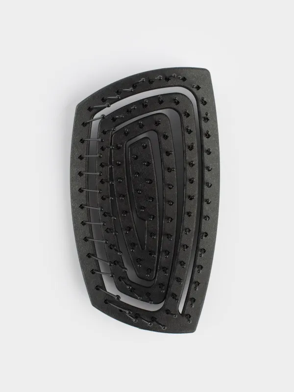 Расческа массажная для волос, 11х6 см, дорожная, растительное волокно/пластик, черная, Zipo, image-0