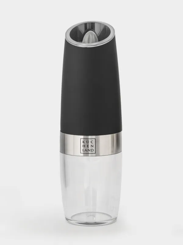 Мельница для специй, 20 см, 2 шт, гравитационная, пластик/акрил, LED W, черная/белая, Spicy, image-2