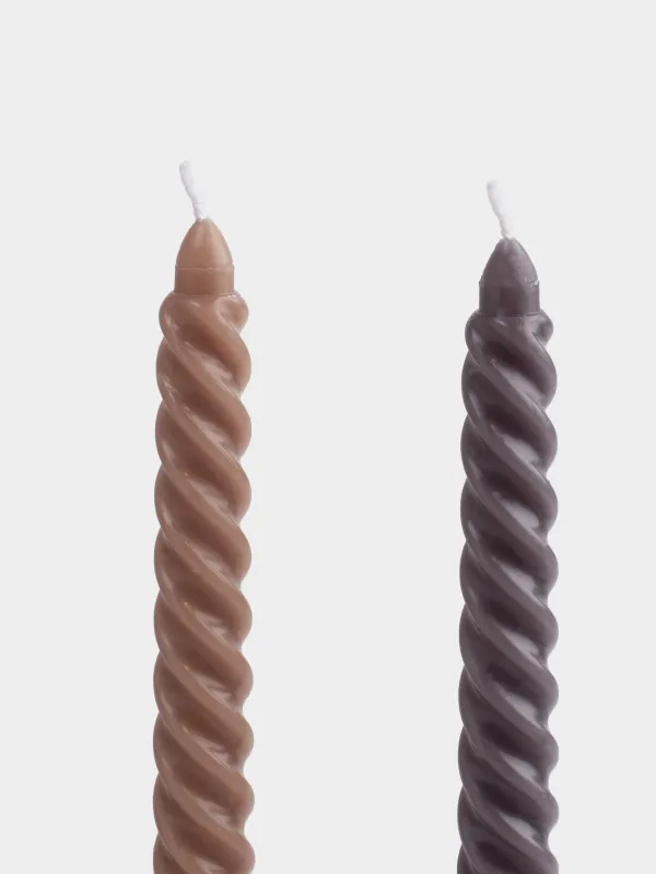 Свеча, 26 см, 4 шт, тонкая, Спираль, Spiral shape, image-1